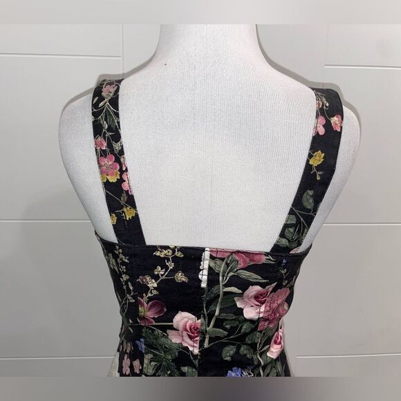 Black denim, overalls, Level 99 floral Amelia dress - Picture 10 of 11